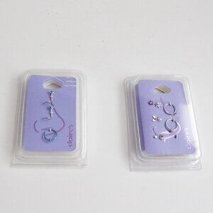 Claire's Bundle of 2 Packages Stainless Steel Nose Jewelry Studs & Hoops New